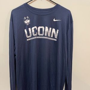 UConn Mens blue long sleeve dri-fit shirt